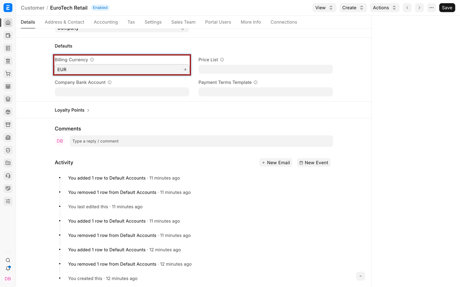 Billing Currency on the Customer