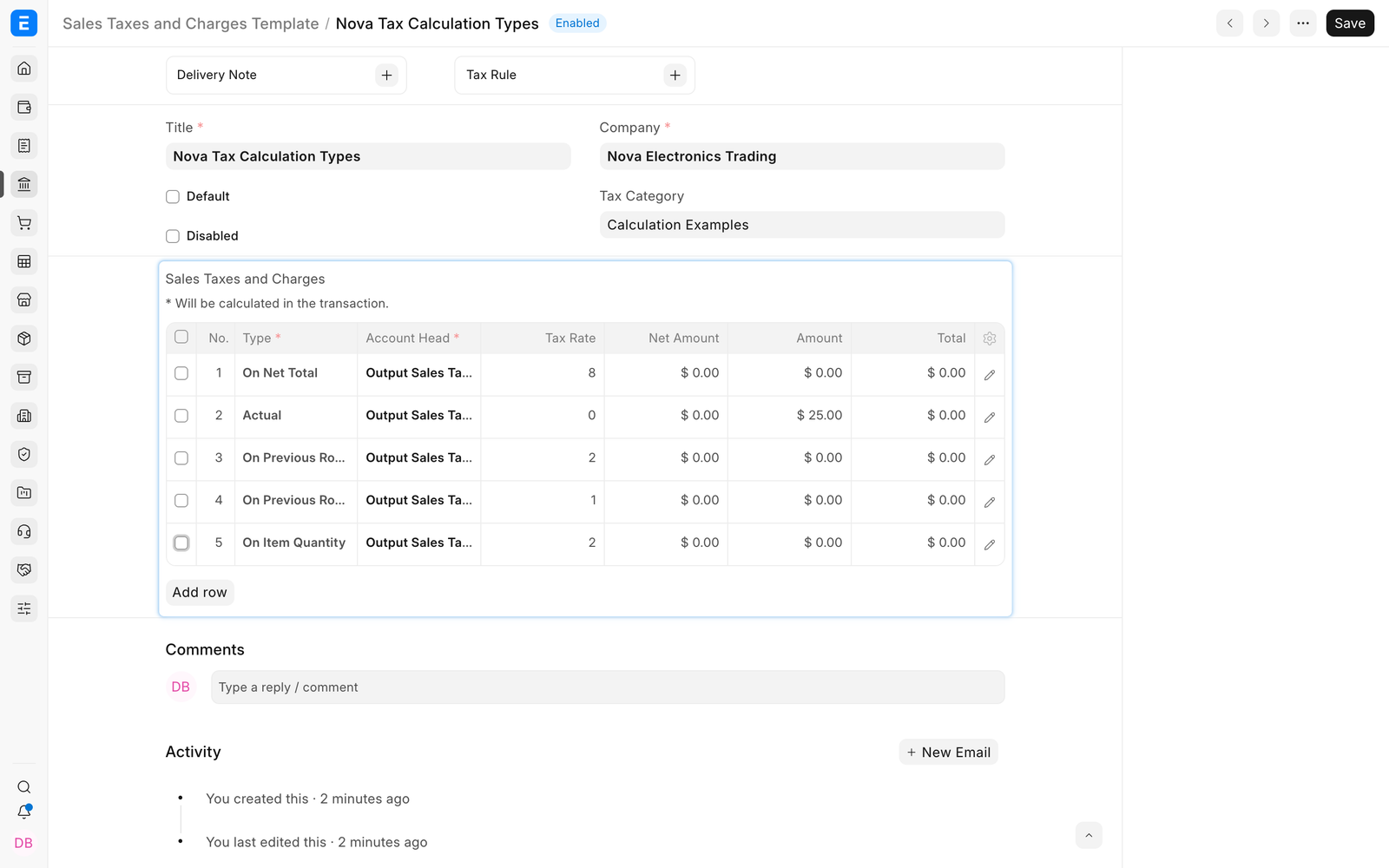 All five tax-template calculation types