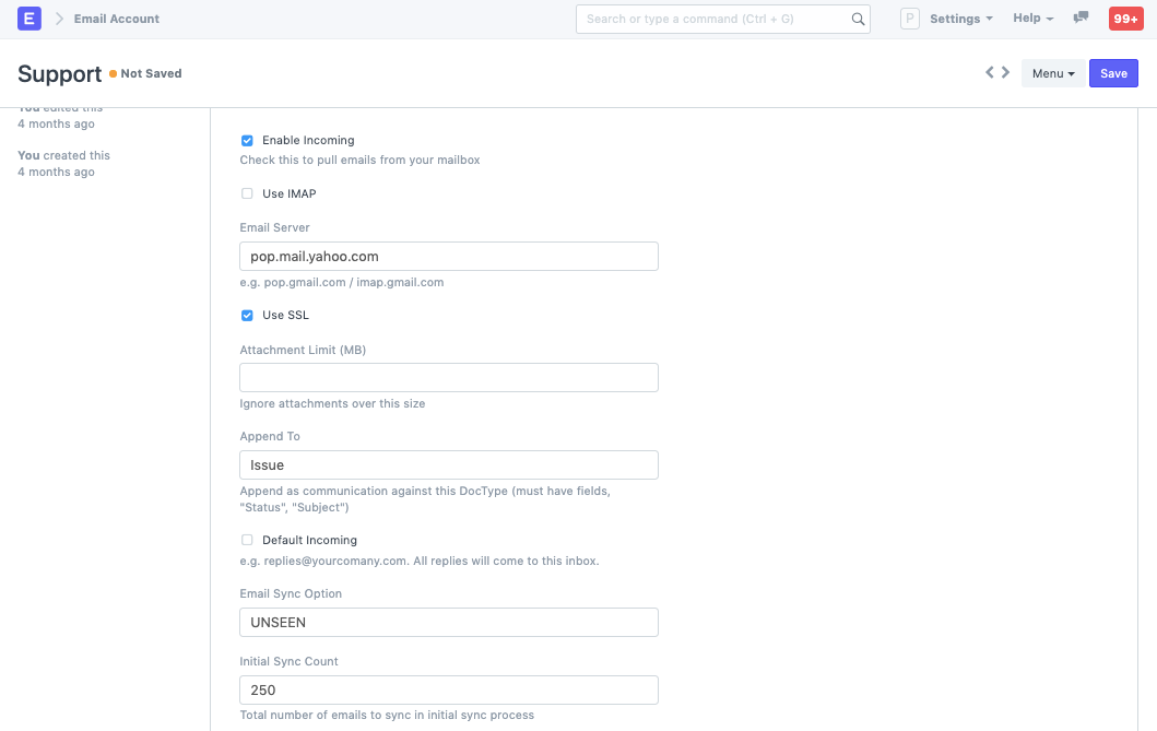 Incoming EMail