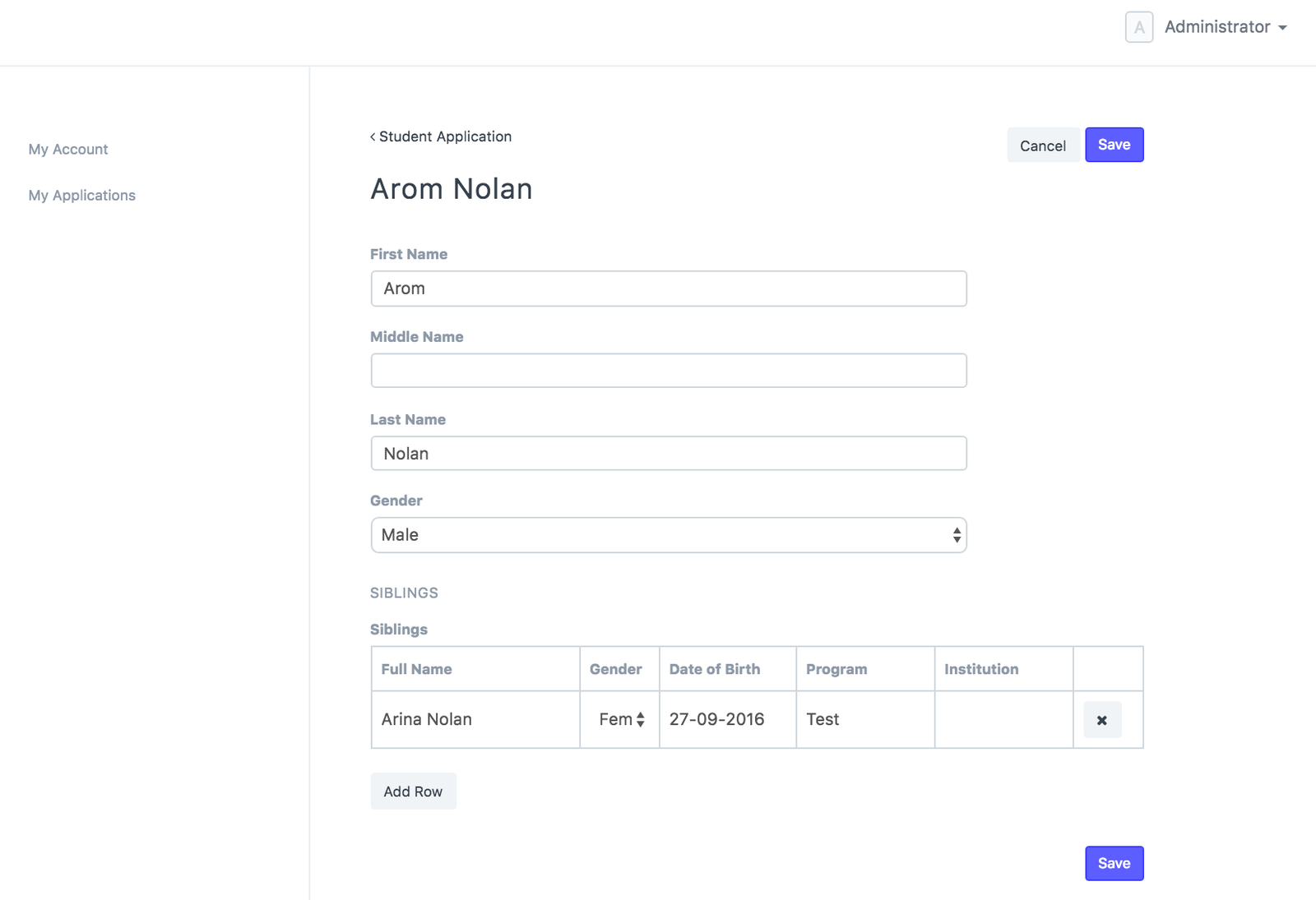 Web form Grid