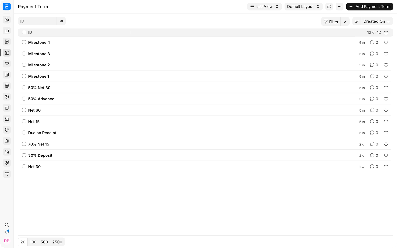 Reusable Payment Term records in EnigmaERP