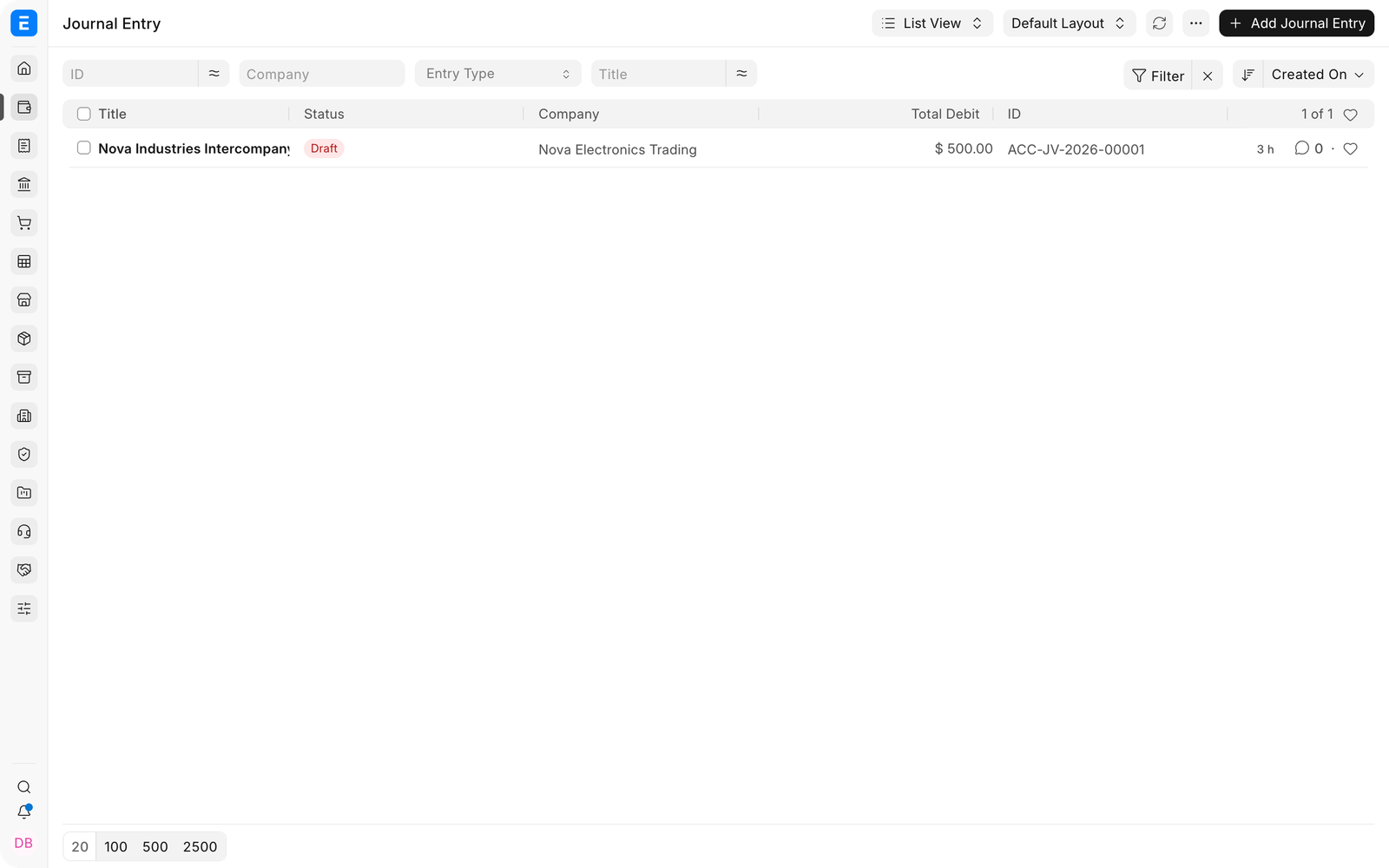 Book Petty Cash Entry in EnigmaERP
