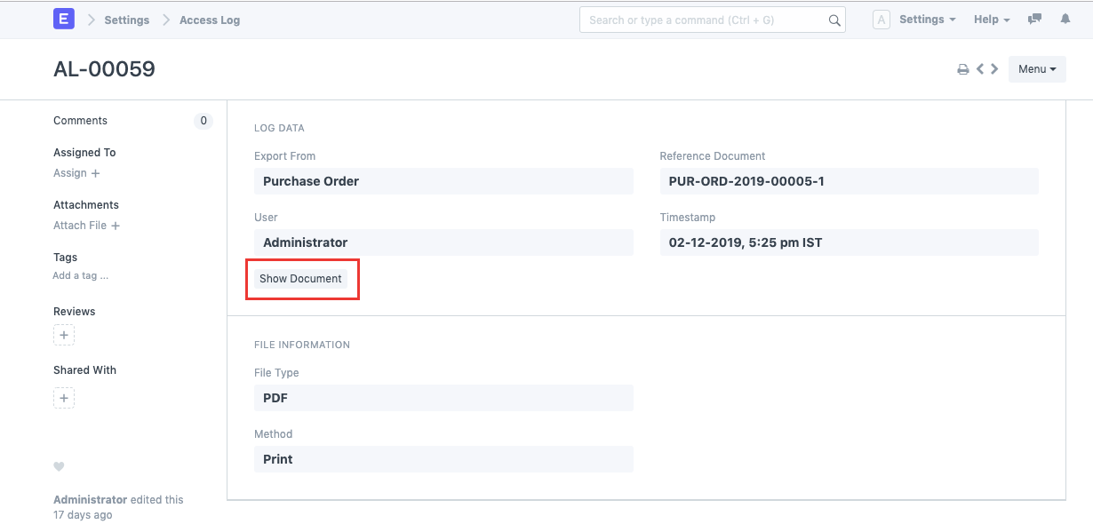 Access Log